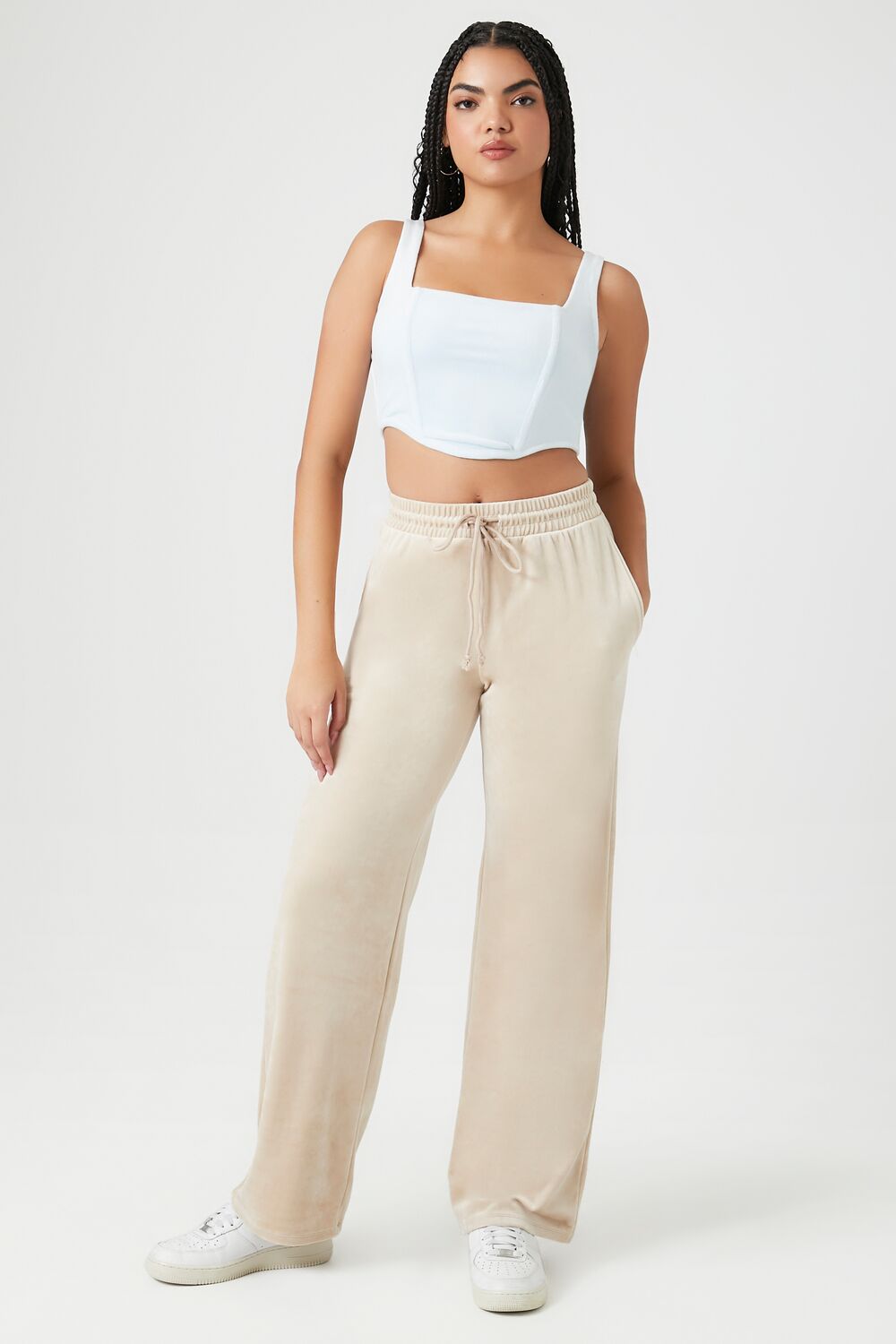 Velour Corset Crop Top - Image 14