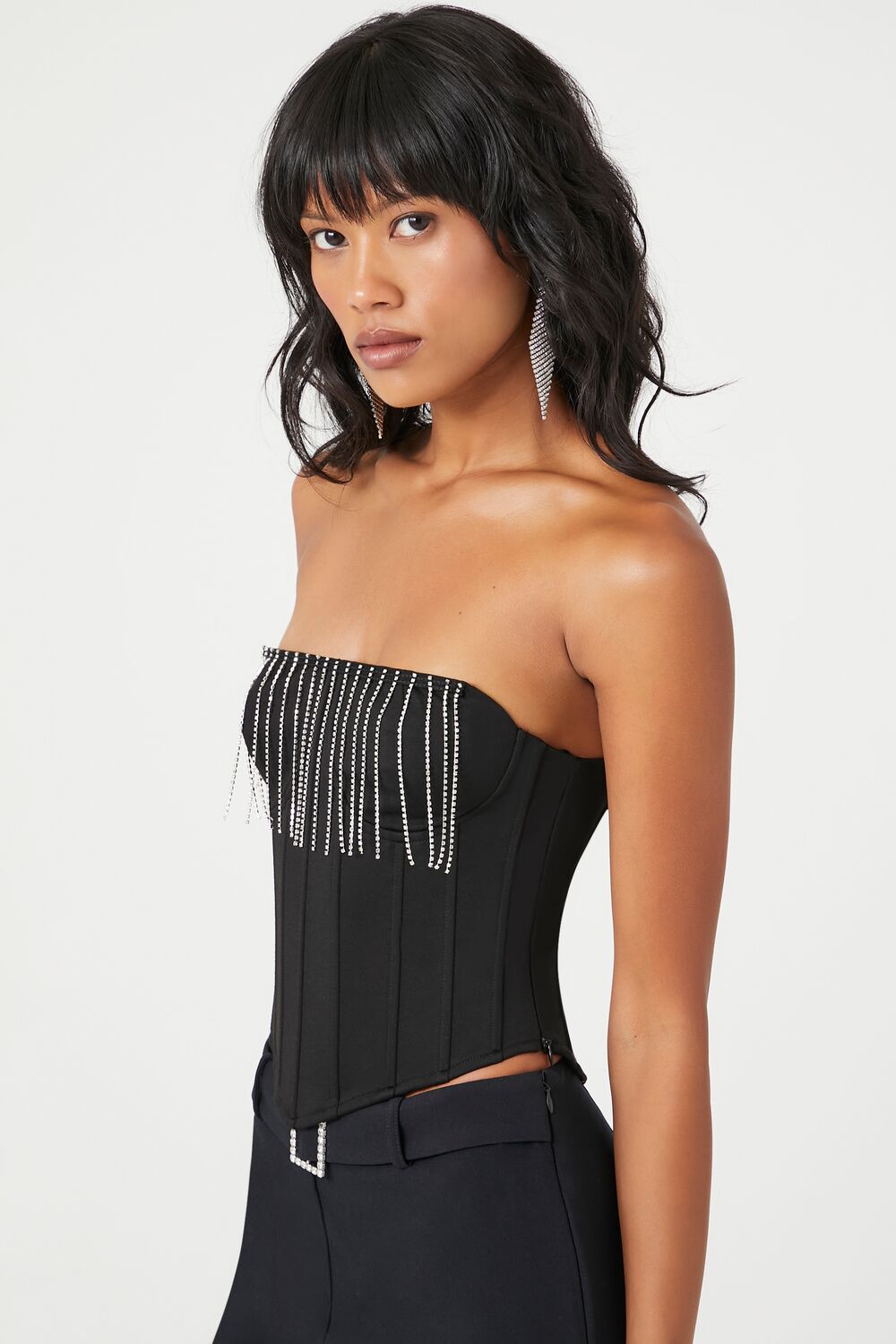 Rhinestone Fringe Tube Top - Image 2