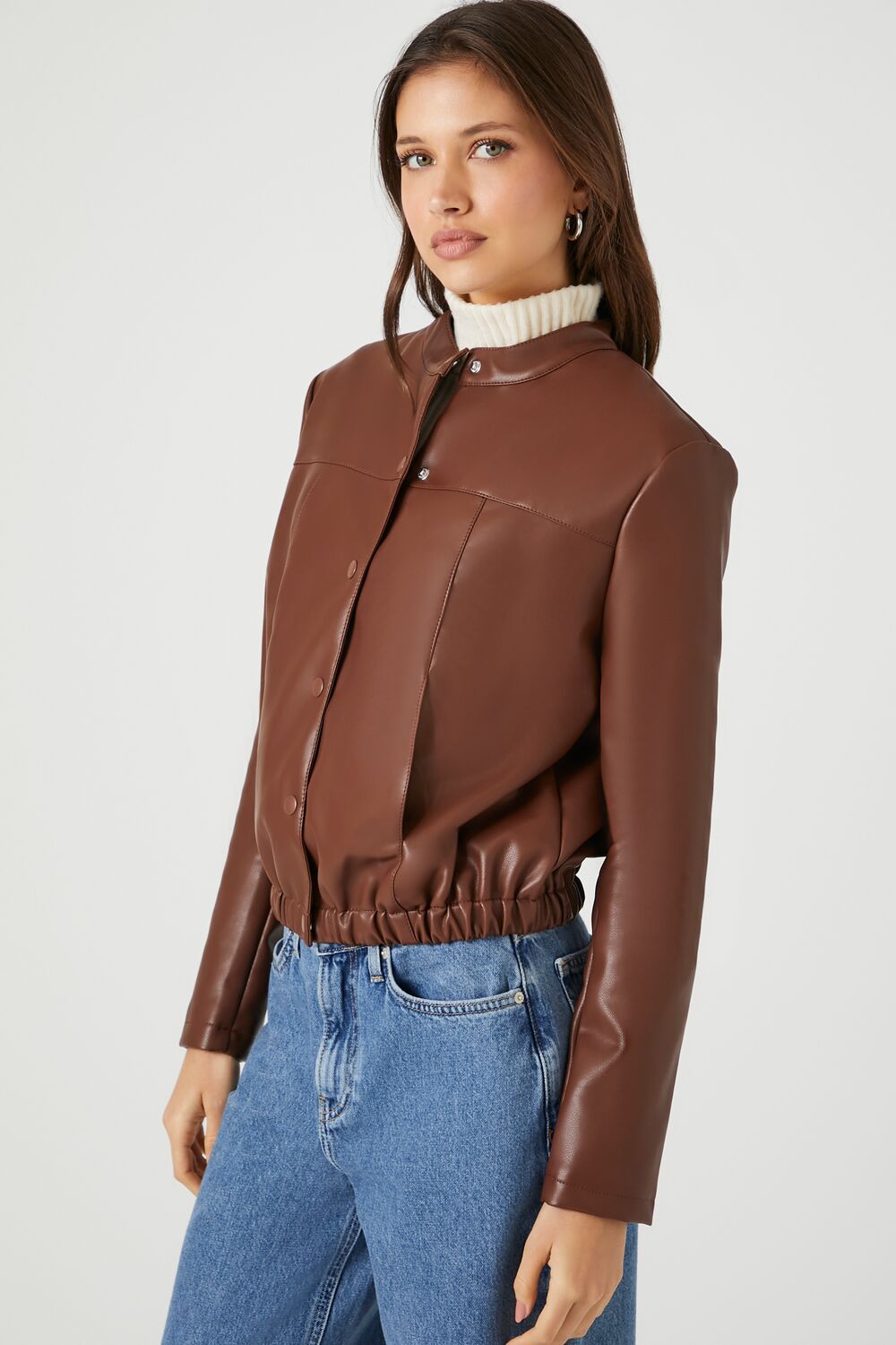 Faux Leather Moto Jacket - Image 2