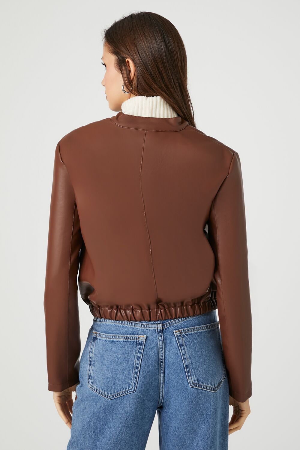 Faux Leather Moto Jacket - Image 3