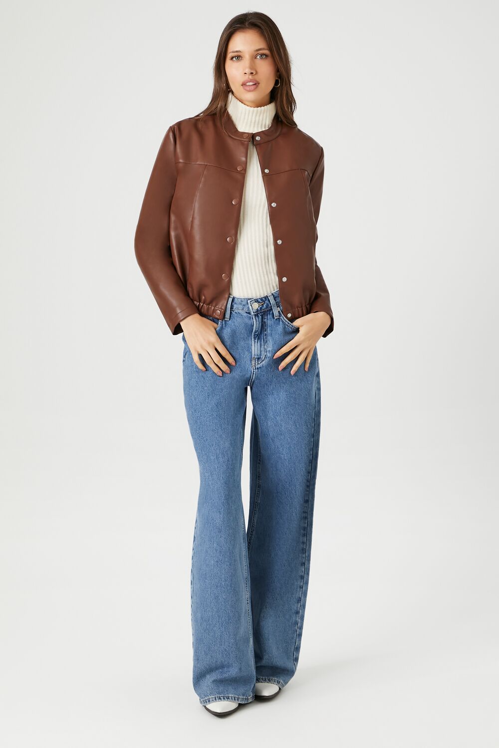 Faux Leather Moto Jacket - Image 4