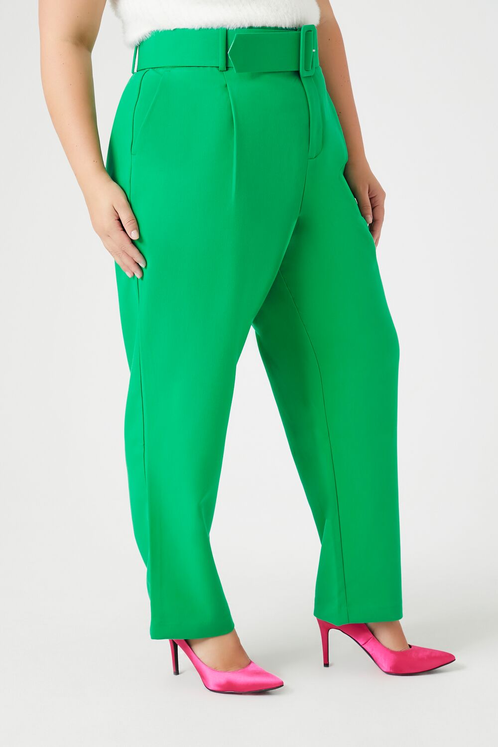 Plus Size Belted Trouser Pants - Image 3