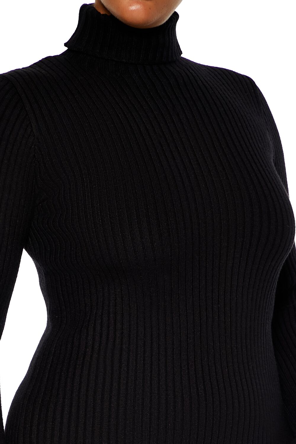 Plus Size Turtleneck Mini Sweater Dress - Image 5