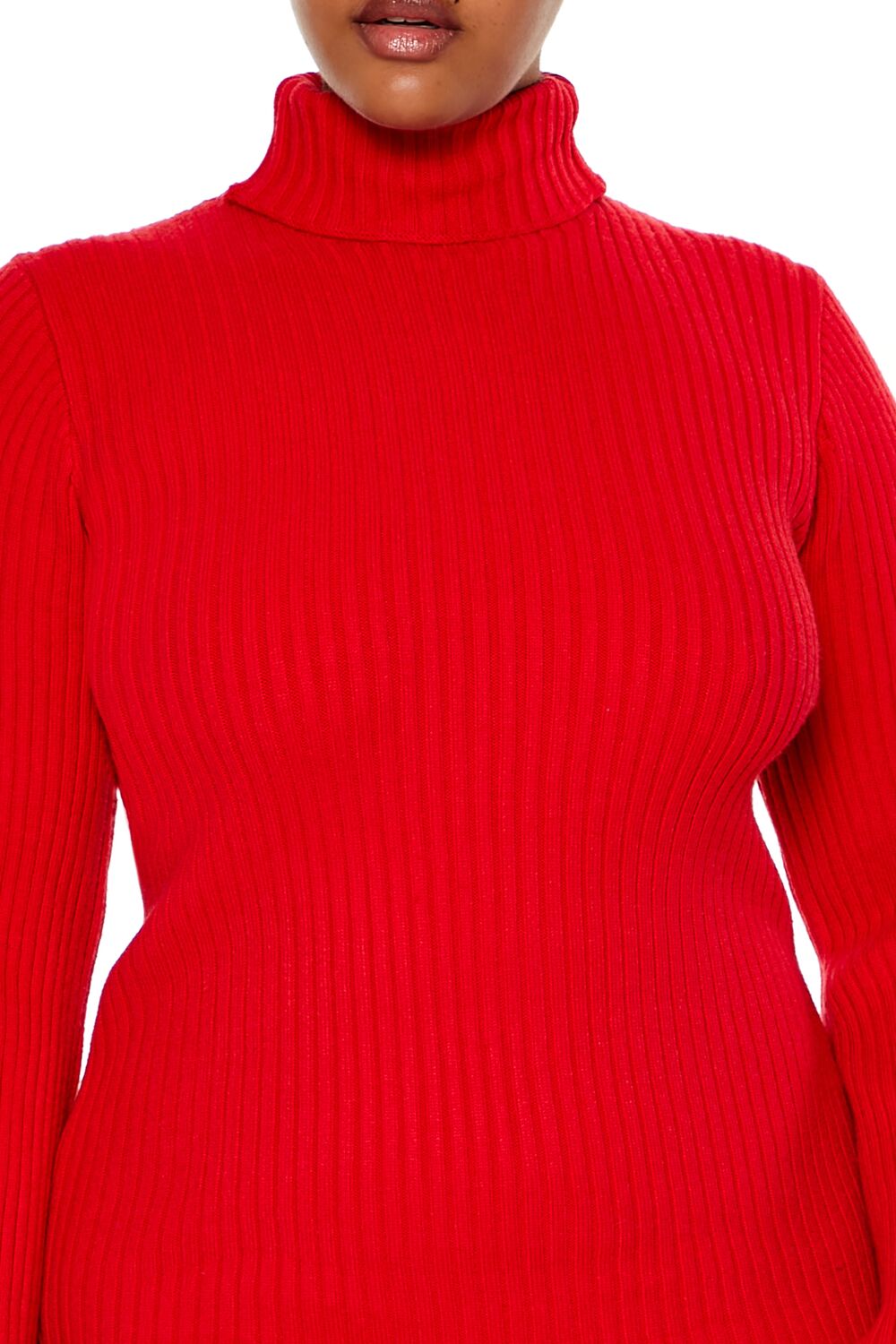 Plus Size Turtleneck Mini Sweater Dress - Image 10