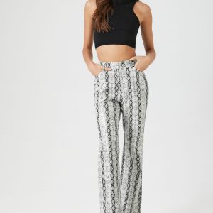 Faux Leather Snake Print Pants