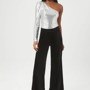Velvet Wide-Leg Pants