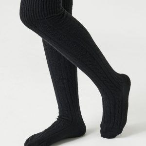 Cable Knit Knee-High Socks