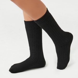 Pointelle Knit Crew Socks