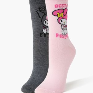 Kuromi & My Melody Crew Socks Set - 2 pack
