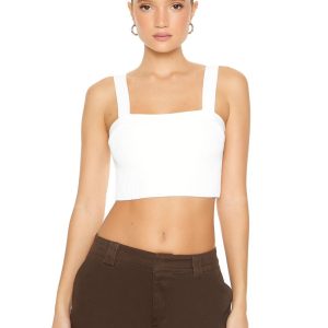Ribbed Sweater-Knit Crop Top