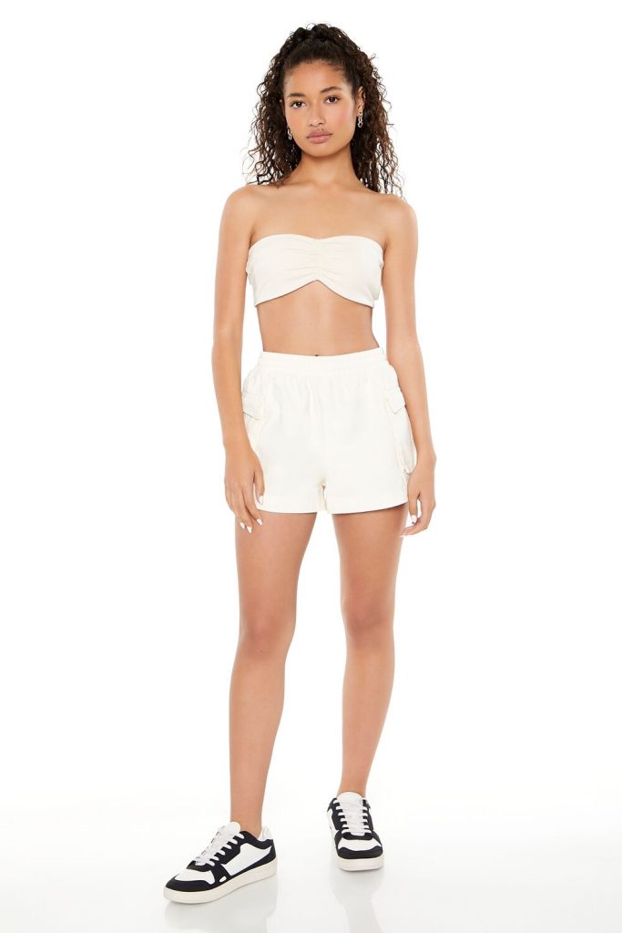 Twill High-Rise Cargo Shorts