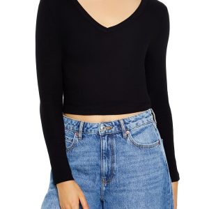 Cropped Long-Sleeve Top