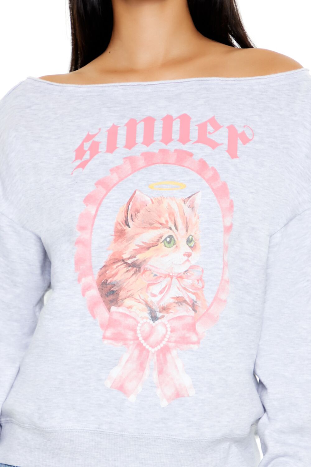 Sinner Kitten Graphic Pullover - Image 3
