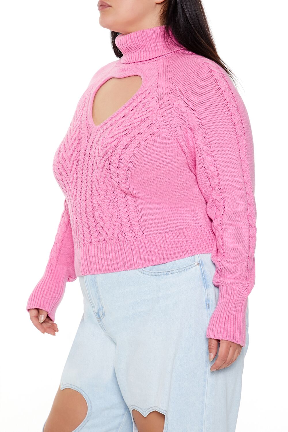 Plus Size Heart Cutout Sweater - Image 4