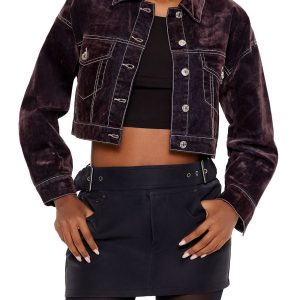 Cropped Denim Trucker Jacket