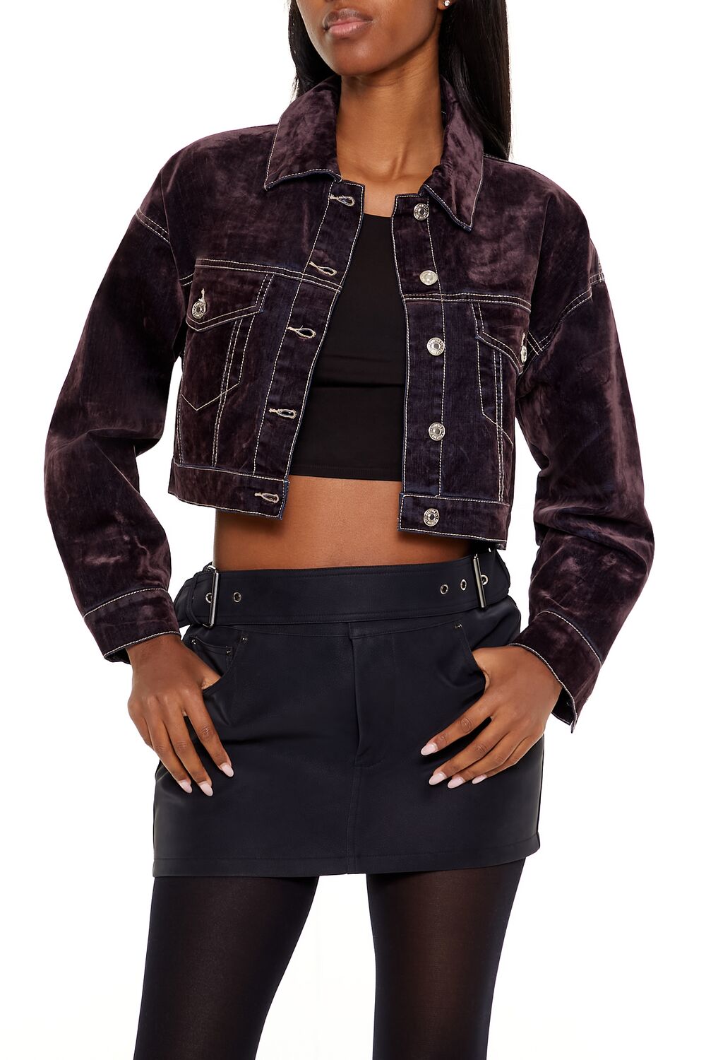 Cropped Denim Trucker Jacket