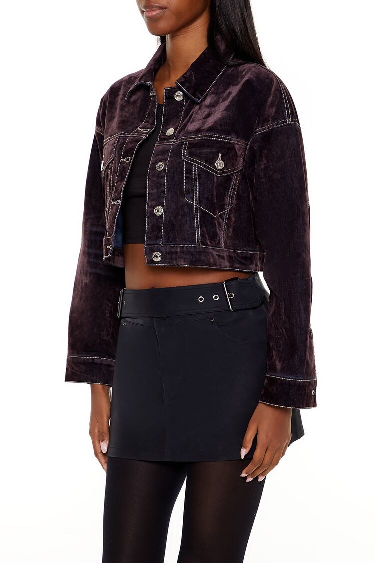 Cropped Denim Trucker Jacket - Image 4