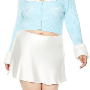 Plus Size Faux Fur Hello Kitty Cardigan Sweater
