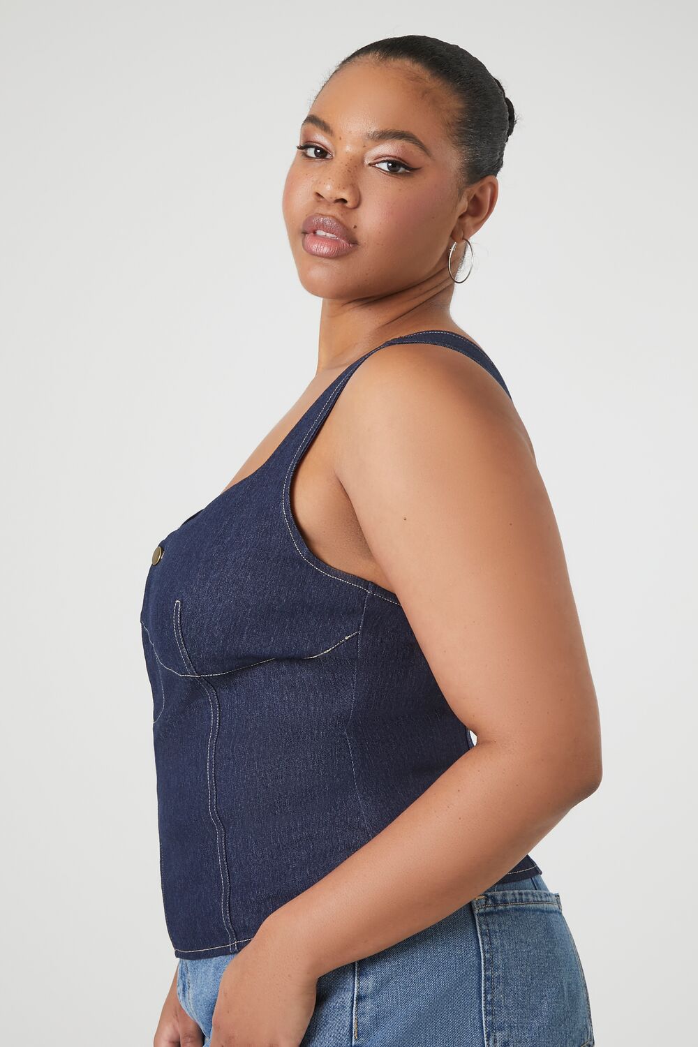 Plus Size Denim Bustier Top - Image 2