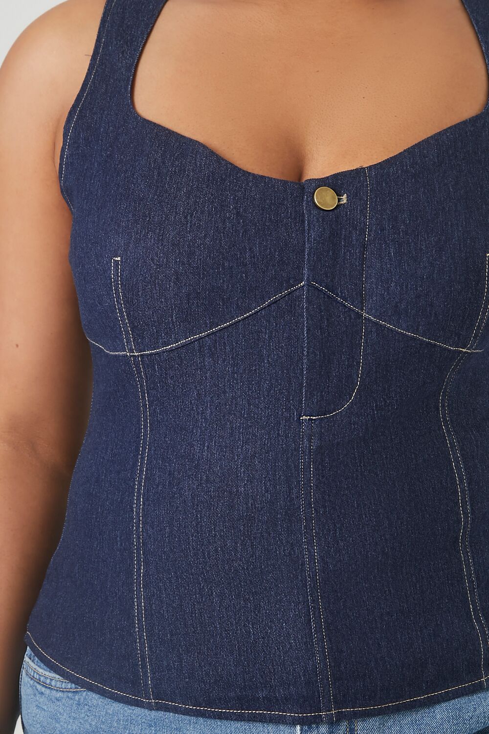Plus Size Denim Bustier Top - Image 5