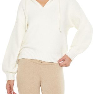 Hooded Drop-Sleeve Sweater