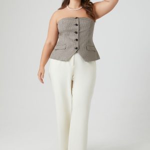 Plus Size High-Rise Straight Pants
