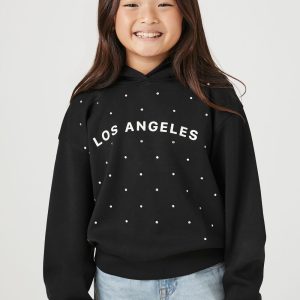Girls Rhinestone Los Angeles Hoodie (Kids)