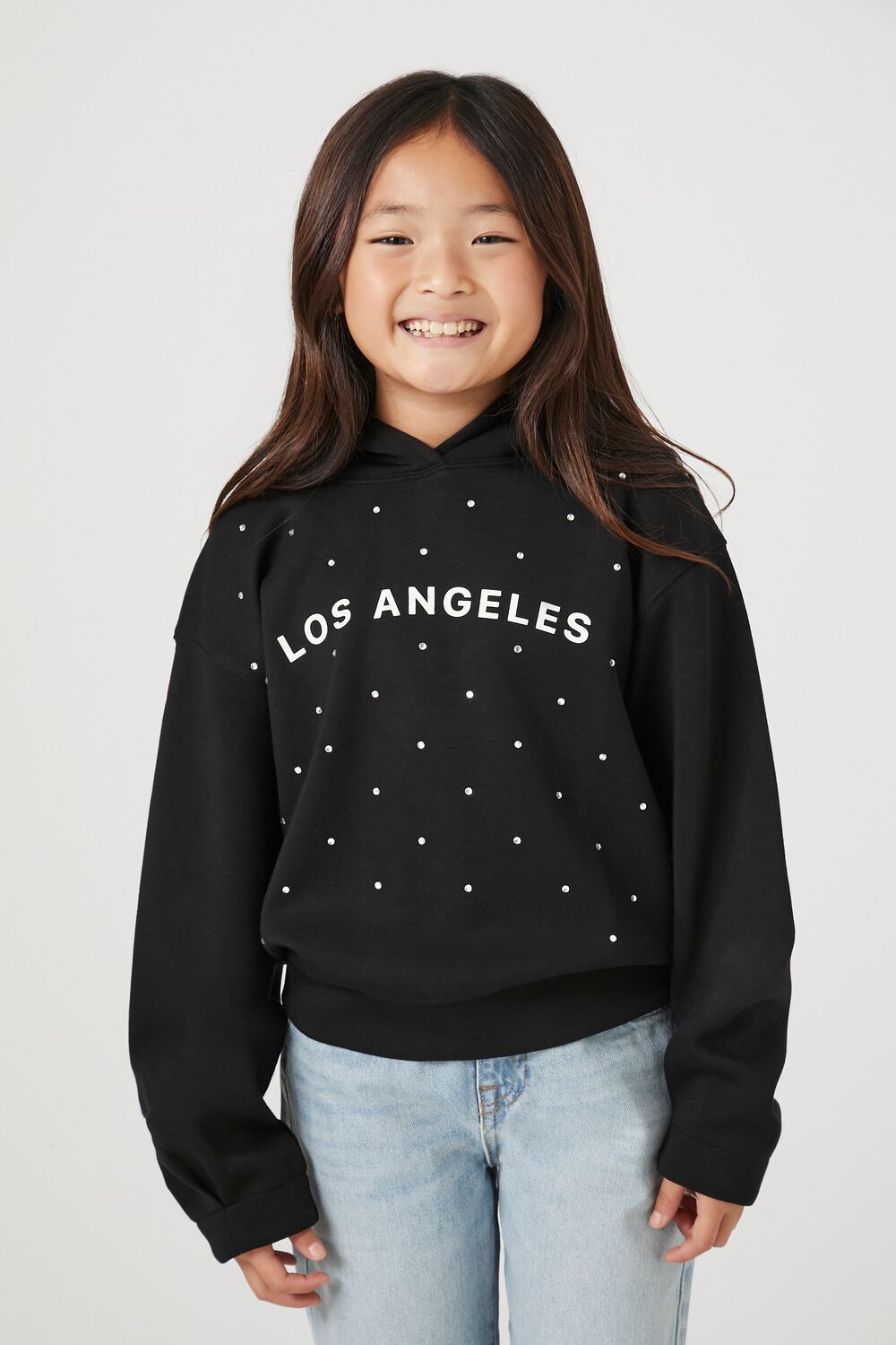 Girls Rhinestone Los Angeles Hoodie (Kids)