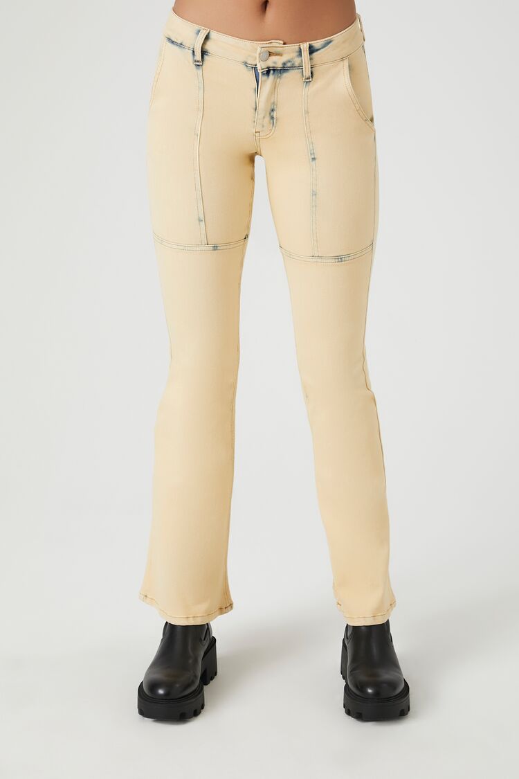 Bleach Wash Flare Jeans