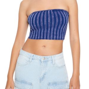 Striped Tube Crop Top