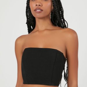 Cropped Lace-Up Tube Top