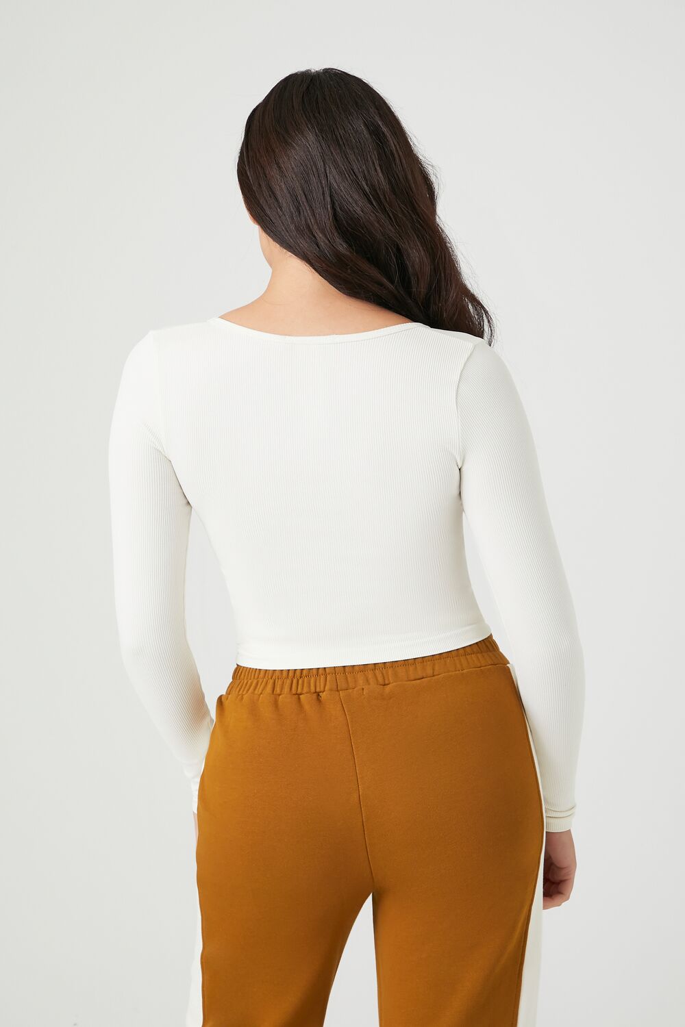 Seamless Ribbed Knit Crop Top - Image 3