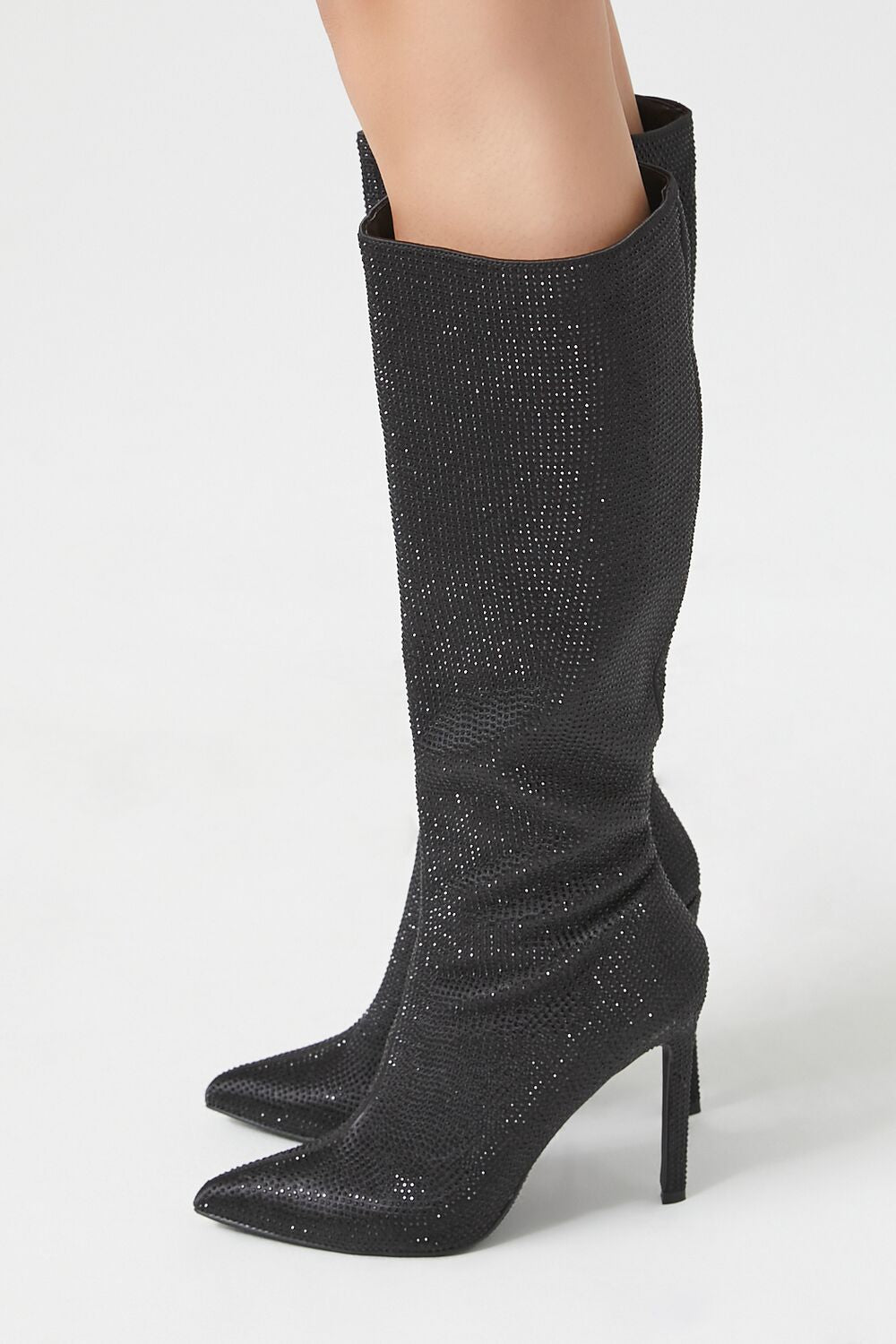 Pointed Rhinestone Stiletto Boots - Image 2