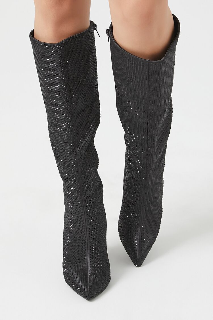 Pointed Rhinestone Stiletto Boots - Image 4