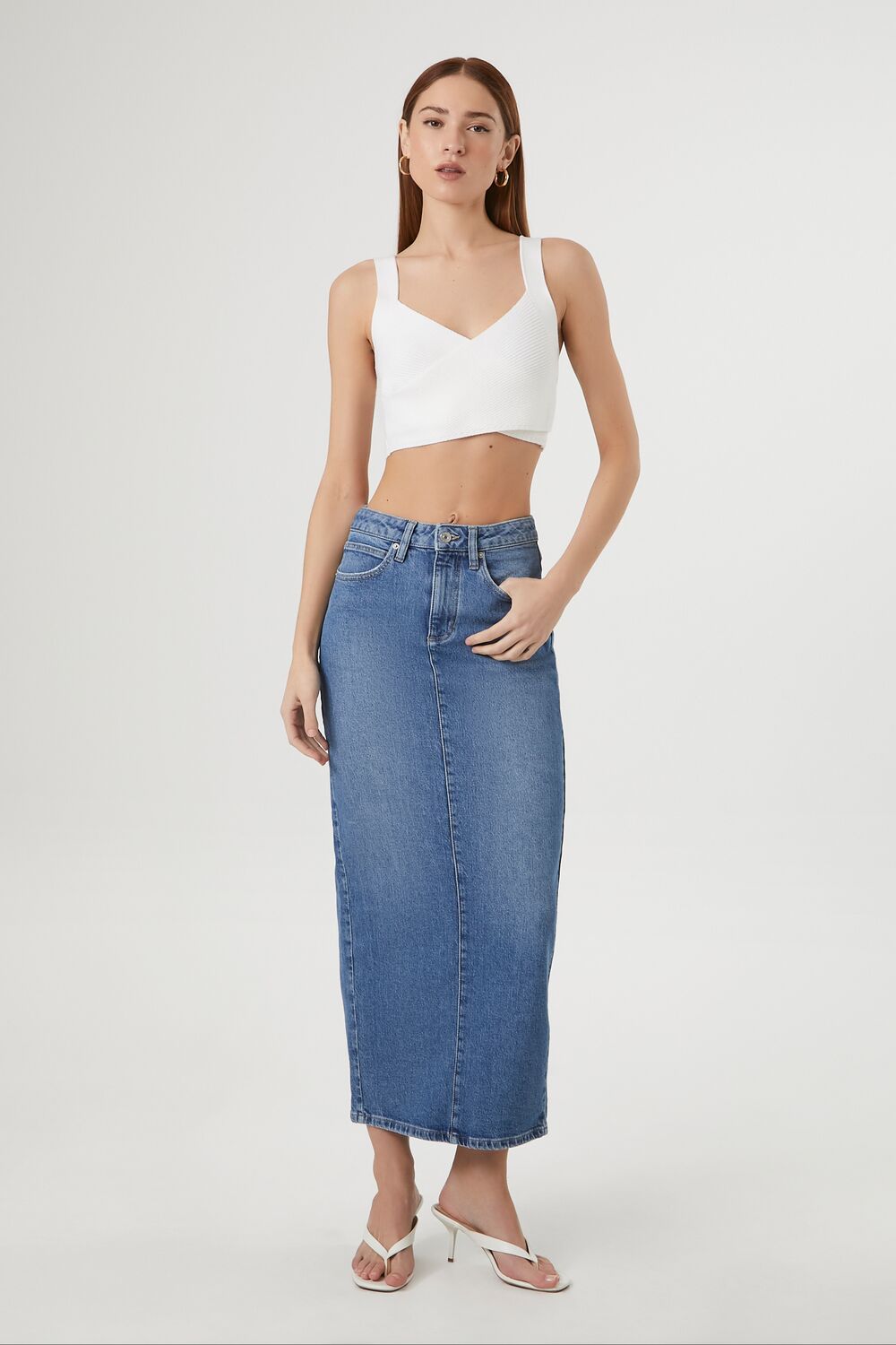 Sweater-Knit Crossover Crop Top - Image 4