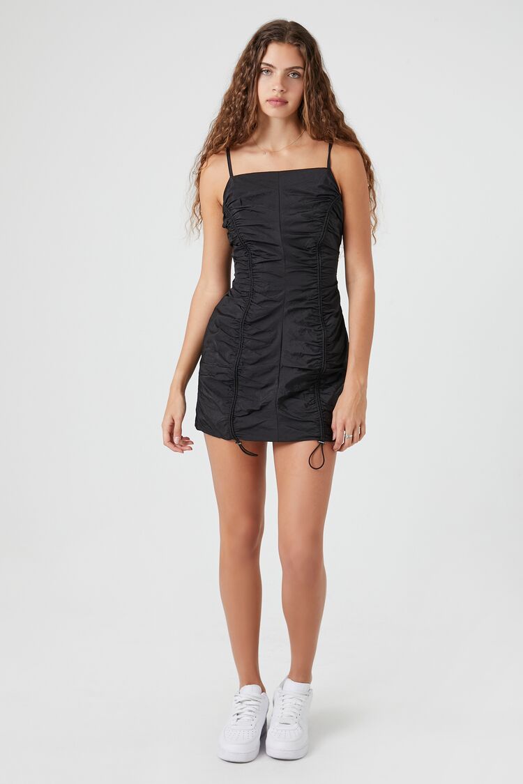 Ruched Toggle Drawstring Mini Dress - Image 4