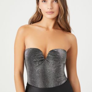 Snake Print Sweetheart Bodysuit