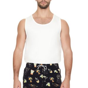Short Inseam Drink Print Swim Trunks