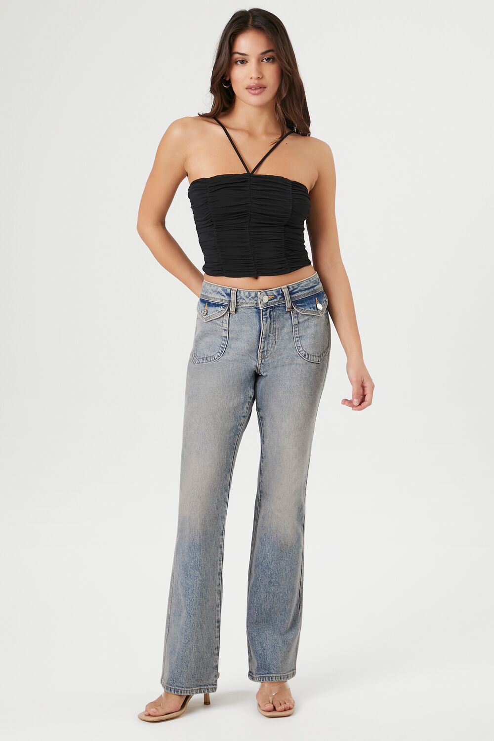 Ruched Mesh Cropped Cami - Image 4