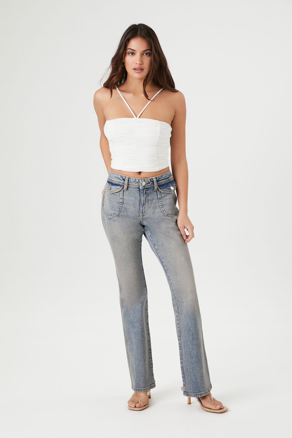 Ruched Mesh Cropped Cami - Image 9