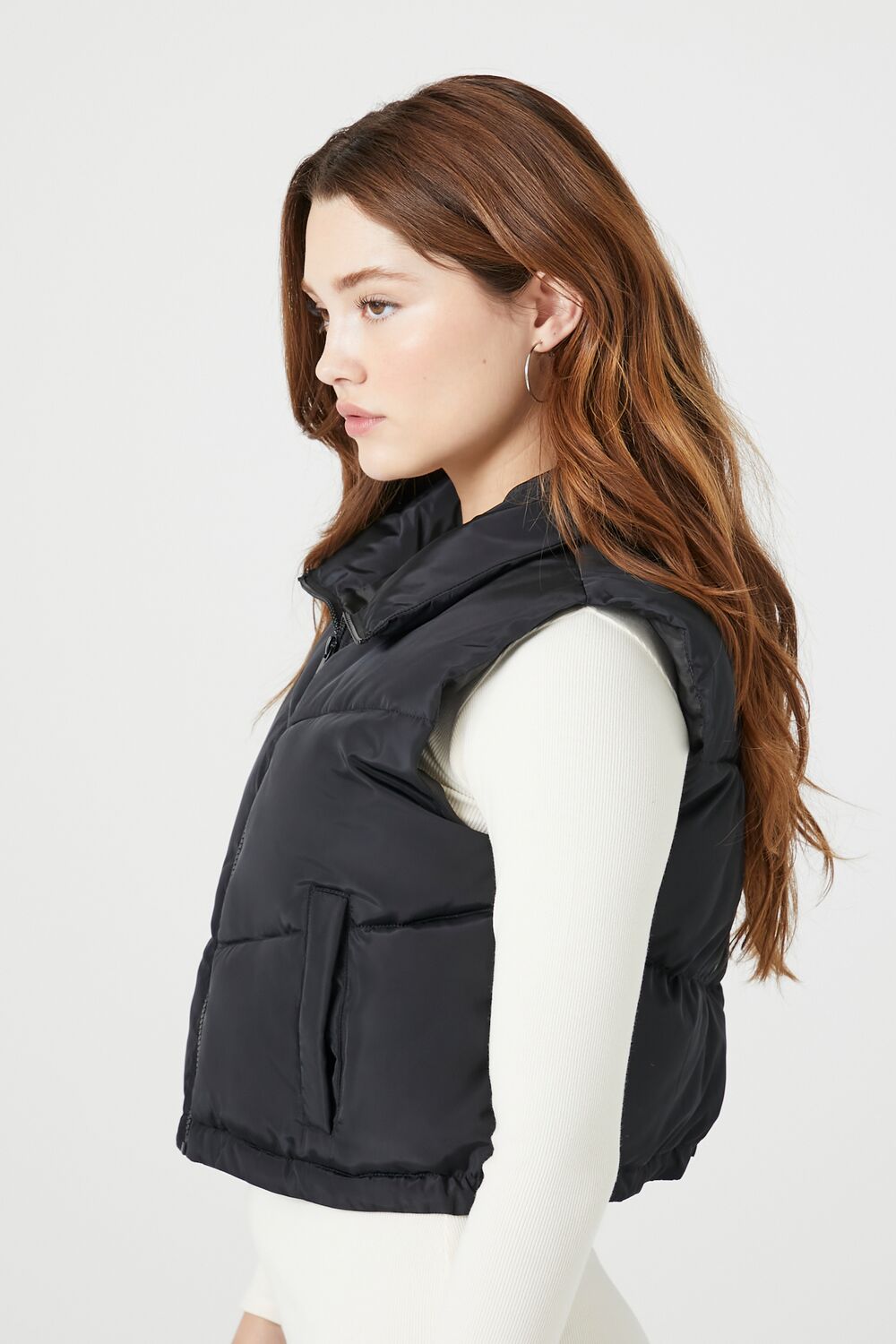 Chevron Funnel Neck Puffer Vest - Image 2