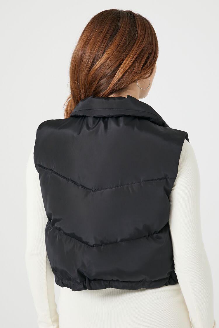 Chevron Funnel Neck Puffer Vest - Image 3