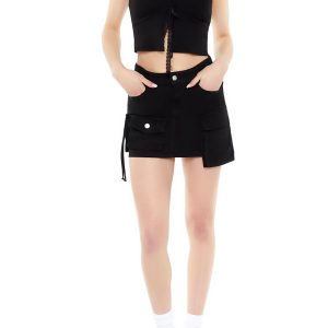Twill Cargo Mini Skirt