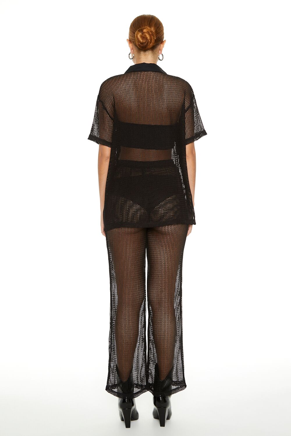 Sheer Crochet Shirt & Pants Set - Image 3
