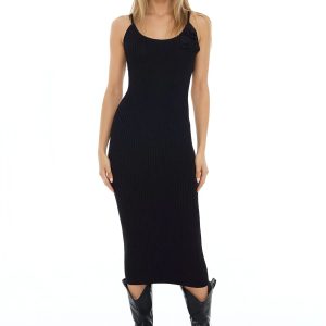 Crochet Rosette Cami Midi Dress