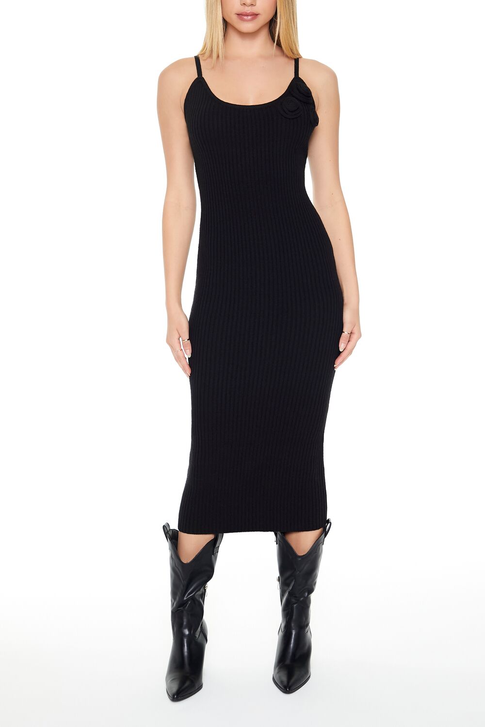 Crochet Rosette Cami Midi Dress - Image 3