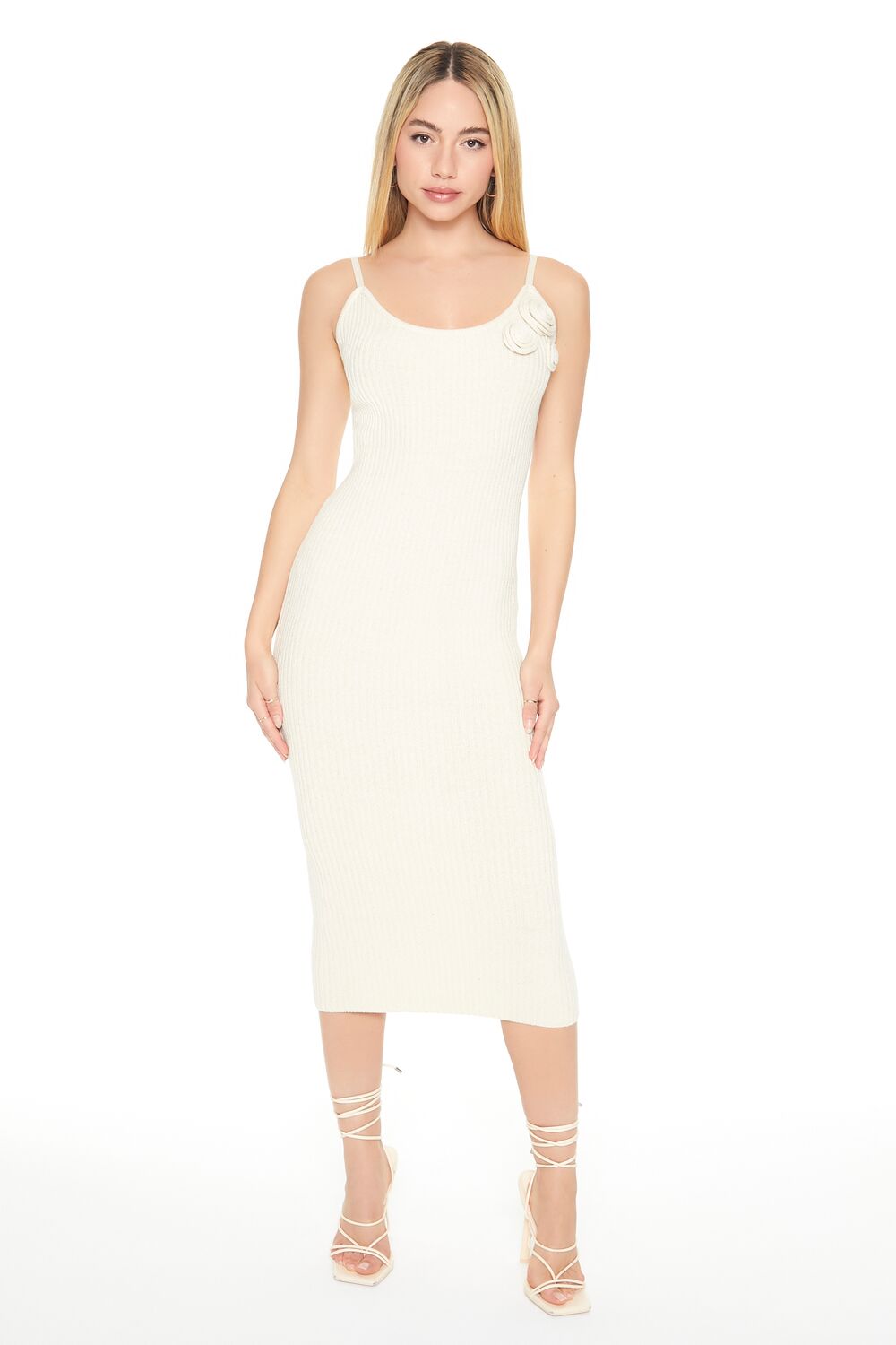 Crochet Rosette Cami Midi Dress - Image 4