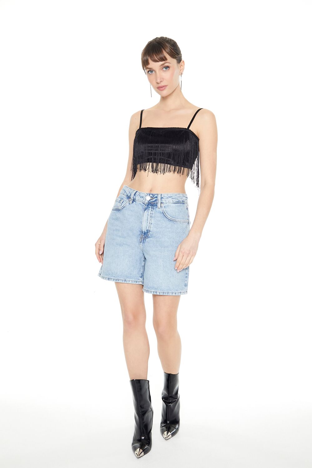 Satin Fringe Cropped Cami - Image 4