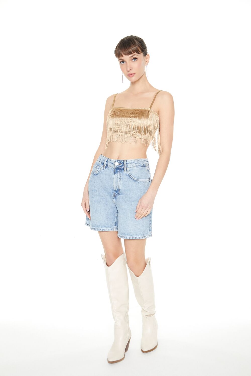 Satin Fringe Cropped Cami - Image 9