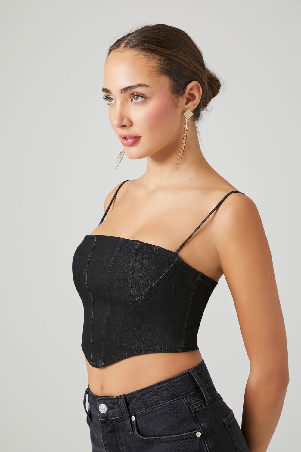 Denim Cropped Cami - Image 2